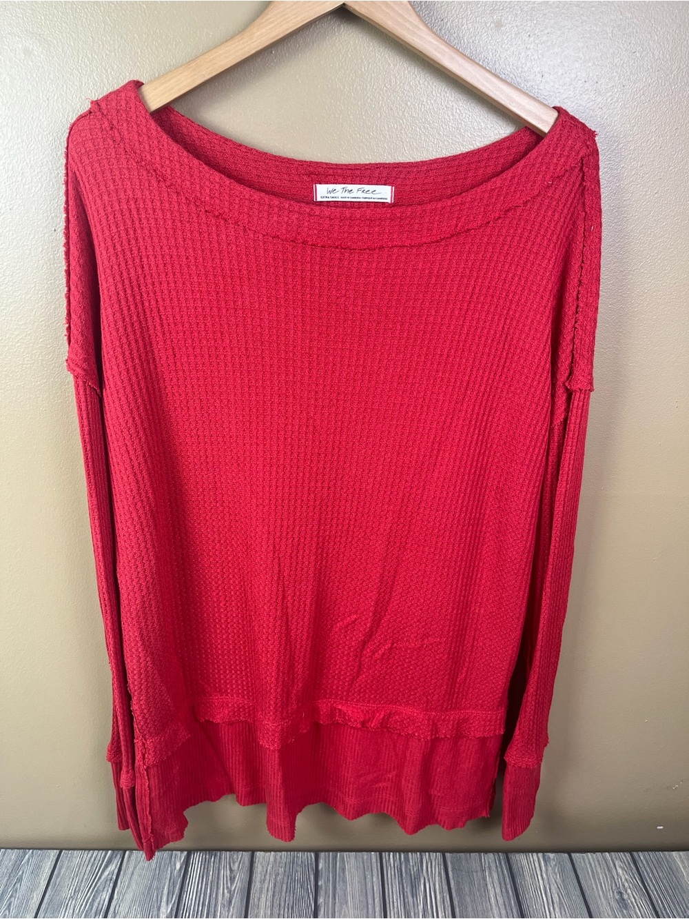 We The Free People Phoenix Thermal Knit Oversized Long Sleeve Tunic XS